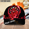 Maxcorners Darts Angry Devil Flame Personalized Name 3D Cap