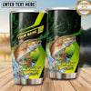 Maxcorners Fishing Tumbler Lime Green Diagonal Racing Design Personalized Name Tumbler (13 Species)