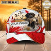 Maxcorners Dog Hunting And Duck Canadian Maple Leaf Red White Marsh Personalized Name 3D Cap