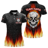 Maxcorners Fire Flame Custom Dartboard In Dripping Skulls Dart Shirts For Men, Dart Jerseys LM054