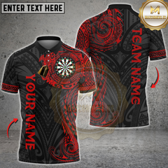 Maxcorners Darts Tribal Dragon Multicolor Customized Name, Team Name 3D Shirt