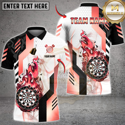 Maxcorners Darts Flame Dartboard Multicolor Customized Name, Team Name 3D Shirts