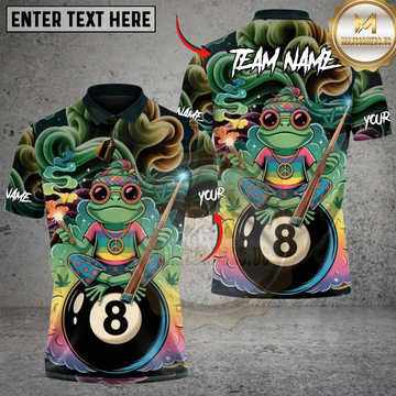 Maxcorners Billiards Mystic Frog Energy 8 Ball Personalized Name 3D Unisex Shirt