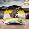 Maxcorners Fishing Yellow White Sport Pattern Personalized 3D Cap (11 Breeds)