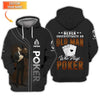 Maxcorners Poker T Shirt  Never Underestimate An Old Man Who Plays Poker Skeleton Card Player Black TeeLM1009