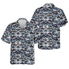 Maxcorners Blue Camo Performance Fishing Shirts, SPF Shirt For Men, Hooded Fishing Shirt, Fishing Shirts For Men
