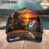 Maxcorners Fishing Skull Angler Sunset Lake Personalized 3D Cap