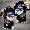 Maxcorners Darts DartBoard Biplane Paint Mutilcolor Options Personalized Name, Team Name 3D Polo Shirt