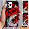 Maxcorners Red Camo Water Splash Personalized Name Phone Case (13 Fish Species)