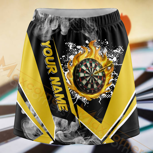 Maxcorners Darts Gold Crown Dartboard Personalized 3D Skort, Skirts With Shorts