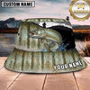 Maxcorners Fishing Lightning Storm Fishing with Dramatic Graphic Personalized Name 3D Bucket Hat (13 Fish Species)