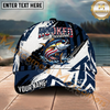 Maxcorners Fishing Patriotic Freedom Graphic Multi Options Personalized Name 3D Cap (11 Fish Species)