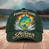 Maxcorners Fishing Green Faith Quote Water Splash 3D Cap (12 Fish Species)