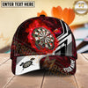 Maxcorners Darts Flaming Bullseye Geometric Pattern Personalized Name 3D Classic Cap