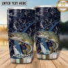 Maxcorners Fishing Tumbler Navy Camouflage Angler Design Personalized Name Tumbler (13 Species)