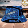 Maxcorners Fishing Green Flame Fishing with Bold Graphic Personalized Name 3D Bucket Hat (13 Fish Species)
