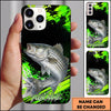 Maxcorners Fishing Neon Green Splash Personalized Name 3D Phone Case  (13 Fish Species)