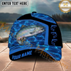 Maxcorners Fishing Blue Water Outdoor Custom Name Personalized Cap  (11 Fish Species)