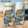 Maxcorners Fishing Tumbler White Gold Marble Geometric Design Personalized Name Tumbler (13 Species)