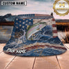 Maxcorners Fishing Patriotic Fishing Flag with Dynamic Water Personalized Name 3D Bucket Hat (13 Fish Species)