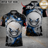 Maxcorners Golf Evil Fire Monster American Flag Design Personalized Name, Team Name 3D Shirt (4 Colors)