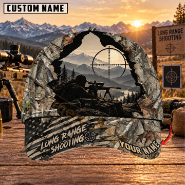 Maxcorners Long Range Shooting Mountain Crosshair Camo Personalized Name 3D Cap