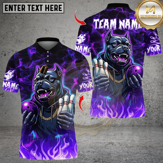 Maxcorners Bowling Hiphop Pitbull Multicolor Customized Name, Team Name 3D Shirt