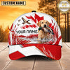 Maxcorners Dog Hunting And Duck Canadian Maple Leaf Red White Marsh Personalized Name 3D Cap
