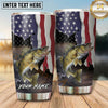 Maxcorners Fishing Tumbler Vertical American Flag Landscape Design Personalized Name Tumbler (13 Species)