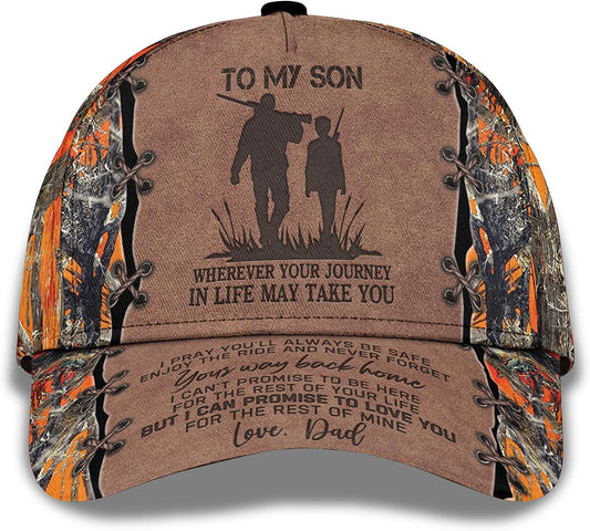 Maxcorners To My Son Cap, Gift For Son From Dad, Hunting Family Cap, Hunting Camo Cap LM0402