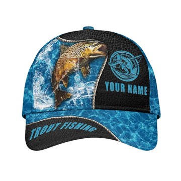 Maxcorners Custom Trout Fishing 3D Baseball Cap, Custom Trout Hats Caps For Fisherman LM0402