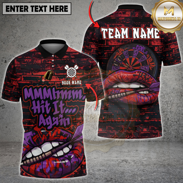 Maxcorners Mmm Hit It Again Funny Dart Player Personalized Name, Team Name 3D Shirt