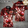 Maxcorners Bowling Ball & Pin Collision Graphic Multicolor Customized Name, Team Name 3D Shirts