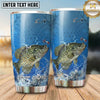 Maxcorners Fishing Tumbler Bright Blue Water Ripple Design Personalized Name Tumbler (13 Species)