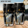 Maxcorners Fishing Tumbler Black Gold Heartbeat Angler Design Personalized Name Tumbler (13 Species)