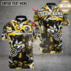 Maxcorners Darts Cool Cartoon Wolf With Dartboard Multicolor Customized Name Team Name 3D Shirts