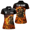 Maxcorners Personalized Fire Pitbull Dart Shirts For Men – Custom Flaming Darts Team Polo & 1/4 Zip Jerseys LM2404
