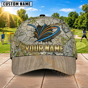 Maxcorners Disc Golf Flying Disc & Eagle Wing Camo Graphic Customized Name 3D Cap