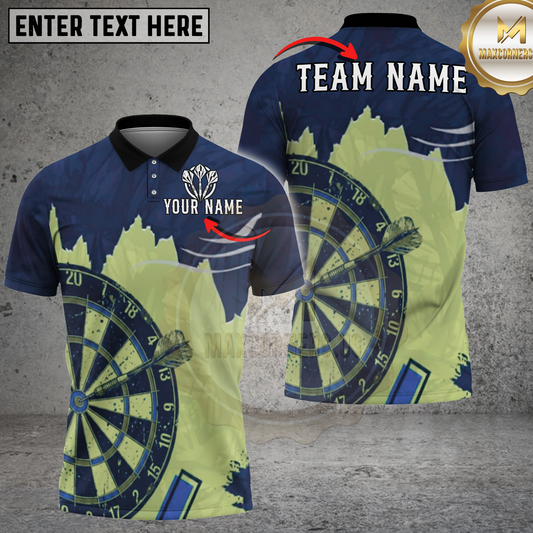 Maxcorners Dartboard Vintage Brushstroke Green Multicolor Options Personalized Name, Team Name 3D Shirt (4 Colors)