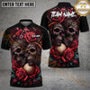 Maxcorners Golf Gothic Skull & Rose Personalized Name, Team Name 3D Shirt (4 Colors)