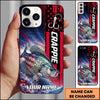 Maxcorners Fishing American Flag Personalized Name 3D Phone Case  (13 Fish Species)
