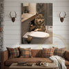 Maxcorners Wolf Canvas Contemporary Bathroom Minimalist Design Canvas Wall Art
