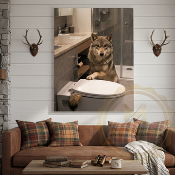 Maxcorners Wolf Canvas Contemporary Bathroom Minimalist Design Canvas Wall Art
