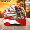 Maxcorners Dog Hunting And Duck Canadian Maple Leaf Red White Marsh Personalized Name 3D Cap