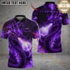 Maxcorners Golf Fire Dragon Breath Design Personalized Name, Team Name 3D Shirt (4 Colors)