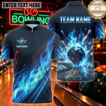 Maxcorners Bowling & Electric Ball Trail Graphic Customized Name, Team Name 3D Shirts