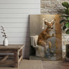 Maxcorners Deer Canvas Bathroom Smartphone Reading Humor Canvas Wall Art