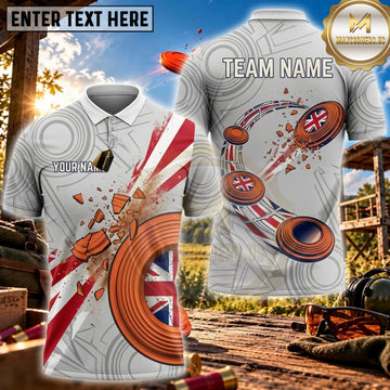 Maxcorners Clay Shooting White Red Clay Target Motion Personalized Name 3D Unisex Shirt