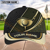 Maxcorners Golf Gold Ball Club Luxury Panel Personalized Name 3D Cap (8 Colors)