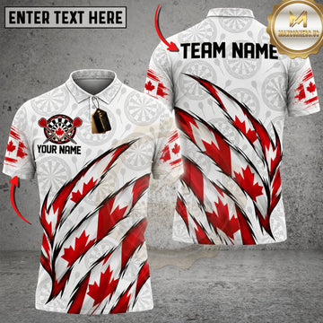 Maxcorners Darts Canada Flag Sharp Eagle Claw Personalized Name 3D Unisex Shirt